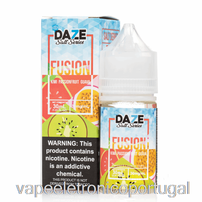 Vape Eletronico Gelado Kiwi Maracujá Goiaba - 7 Daze Fusion Salts - 30ml 50mg